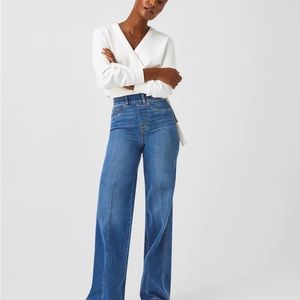 SPANX Seamed Front, Wide Leg Jeans 35” inseam